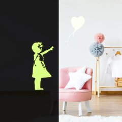 Pimedas helendav vinüülist seinakleebis Banksy õhupallitüdruku helkurkleebis – 100x68cm hind ja info | Seinakleebised | kaup24.ee