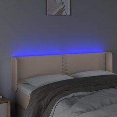 vidaXL LED-voodipeats, Cappuccino, 147x16x78/88 cm kunstnahk hind ja info | Voodid | kaup24.ee