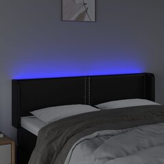 vidaXL LED-voodipeats, must, 147x16x78/88 cm, kunstnahk цена и информация | Кровати | kaup24.ee