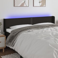 vidaXL LED-voodipeats, must, 163x16x78/88 cm, kangas цена и информация | Кровати | kaup24.ee