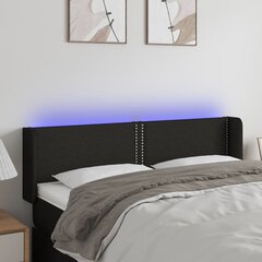 vidaXL LED-voodipeats, must, 147x16x78/88 cm, kangas цена и информация | Кровати | kaup24.ee