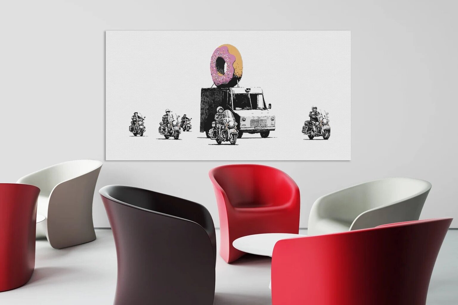 Suur seinatrükk Lõuend Banksy Graffiti Donut Trucki - 120 x 78 cm hind ja info | Seinakleebised | kaup24.ee