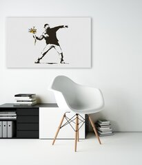 Seinatrükk Lõuend Banksy Graffiti Flower Thrower - 100 x 71 cm цена и информация | Декоративные наклейки | kaup24.ee