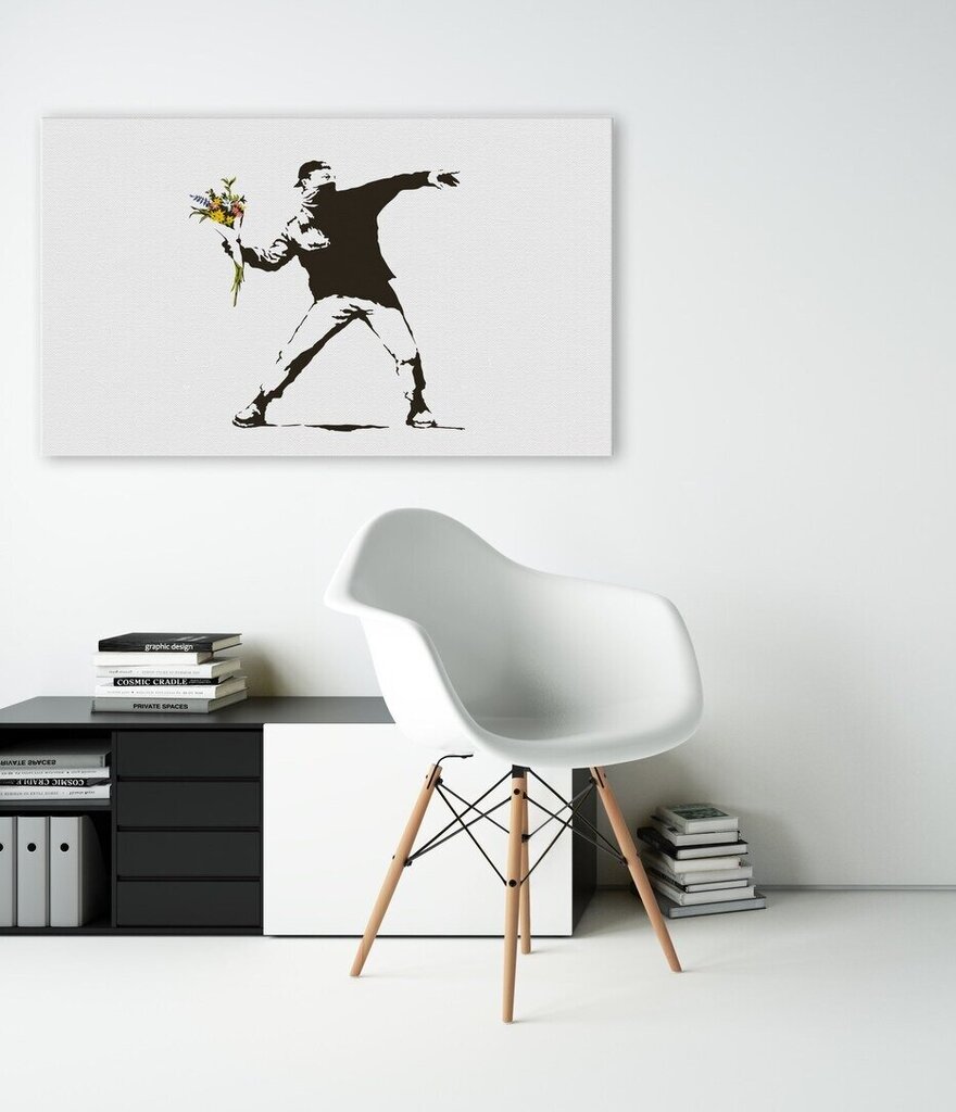 Seinatrükk Lõuend Banksy Graffiti Flower Thrower - 100 x 71 cm hind ja info | Seinakleebised | kaup24.ee