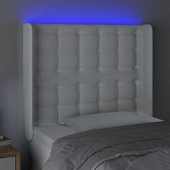 vidaXL LED-voodipeats, valge, 83x16x118/128 cm, kunstnahk hind ja info | Voodid | kaup24.ee