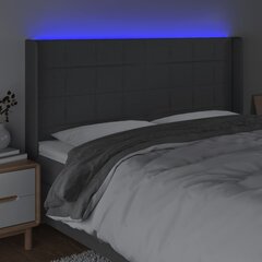 vidaXL LED-voodipeats, tumehall, 163x16x118/128 cm, kangas hind ja info | Voodid | kaup24.ee