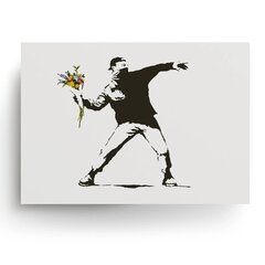 Seinaplakat Banksy Graffiti Flower Thrower - 120 x 83 cm hind ja info | Seinakleebised | kaup24.ee