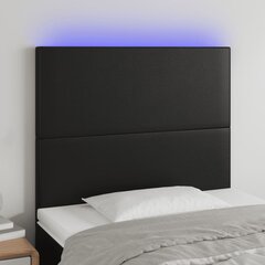 vidaXL LED-voodipeats, must, 80x5x118/128 cm, kunstnahk hind ja info | Voodid | kaup24.ee