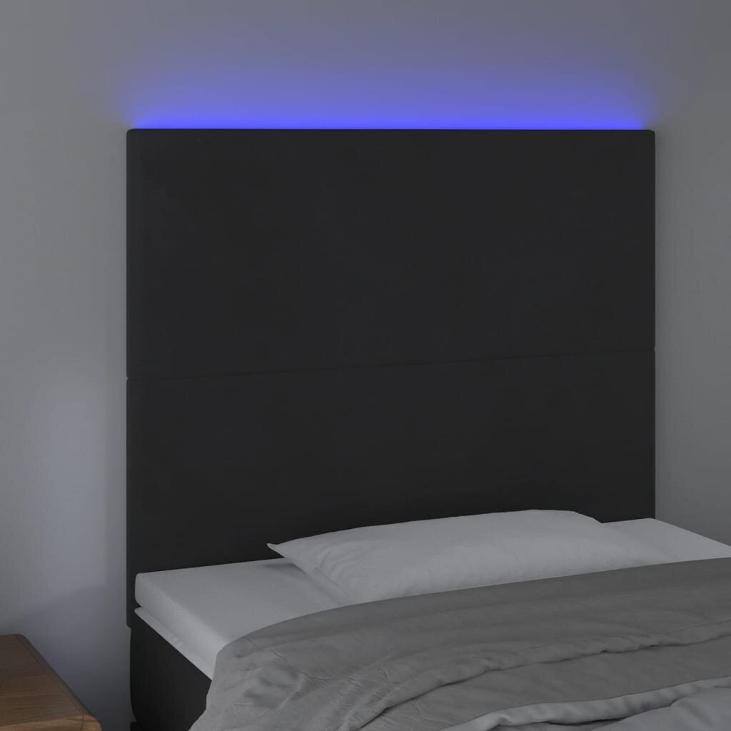 vidaXL LED-voodipeats, must, 100x5x118/128 cm, samet цена и информация | Voodid | kaup24.ee