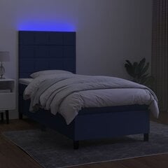 vidaXL kontinentaalvoodi madrats ja LED, sinine, 80x200 cm, kangas hind ja info | Voodid | kaup24.ee