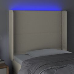 Изголовье со светодиодной подсветкой, кремовое, 83x16x118/128 см цена и информация | Кровати | kaup24.ee