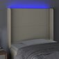 vidaXL LED-voodipeats, kreemjas, 83x16x118/128 cm, kunstnahk цена и информация | Voodid | kaup24.ee