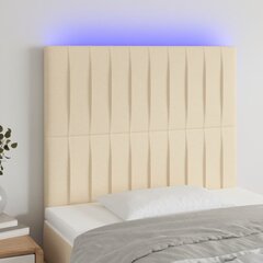 vidaXL LED-voodipeats, kreemjas, 80x5x118/128 cm, kangas hind ja info | Voodid | kaup24.ee