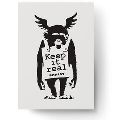 Настенный плакат Banksy граффити Забавная обезьяна  Декор интерьера - 120 х 83 см цена и информация | Настенные деревянные декорации | kaup24.ee