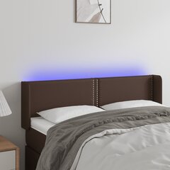 vidaXL LED-voodipeats, pruun, 147x16x78/88 cm, kunstnahk hind ja info | Voodid | kaup24.ee