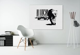 Seinaprindi lõuend Banksy graffiti leopard ja vöötkoodiga - 100 x 71 cm цена и информация | Картины, живопись | kaup24.ee