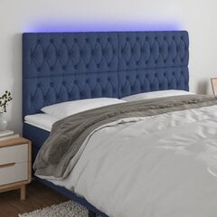 vidaXL LED-voodipeats, sinine, 180x7x118/128 cm, kangas hind ja info | Voodid | kaup24.ee
