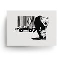 Настенный плакат Banksy граффити Леопард и штрихкод, Декор интерьера - 120 х 83 см