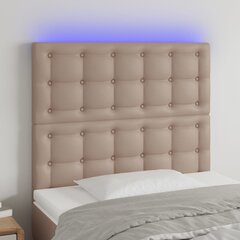 vidaXL LED-voodipeats, Cappuccino, 100x5x118/128 cm, kunstnahk hind ja info | Voodid | kaup24.ee