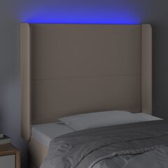 vidaXL LED-voodipeats, Cappuccino, 103x16x118/128 cm, kunstnahk цена и информация | Кровати | kaup24.ee