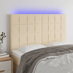 vidaXL LED-voodipeats, kreemjas, 144x5x118/128 cm, kangas цена и информация | Кровати | kaup24.ee