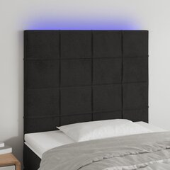 vidaXL LED-voodipeats, must, 80x5x118/128 cm, samet цена и информация | Кровати | kaup24.ee