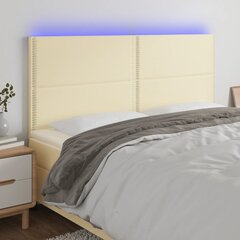 vidaXL LED-voodipeats, kreemjas, 160x5x118/128 cm, kunstnahk цена и информация | Кровати | kaup24.ee