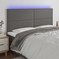 vidaXL LED-voodipeats, hall, 160x5x118/128 cm, kunstnahk hind ja info | Voodid | kaup24.ee