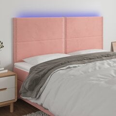 vidaXL LED-voodipeats, roosa, 160x5x118/128 cm, samet hind ja info | Voodid | kaup24.ee