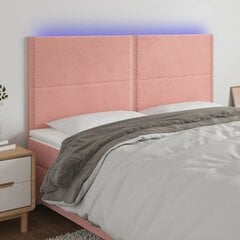 vidaXL LED-voodipeats, roosa, 200x5x118/128 cm, samet hind ja info | Voodid | kaup24.ee