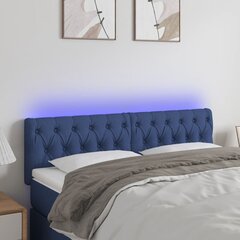 vidaXL LED-voodipeats, sinine, 144x7x78/88 cm, kangas hind ja info | Voodid | kaup24.ee