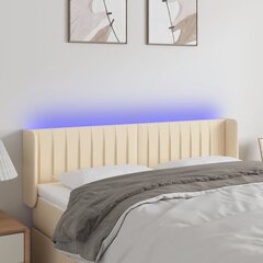vidaXL LED-voodipeats, kreemjas, 147x16x78/88 cm, kangas hind ja info | Voodid | kaup24.ee