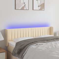 vidaXL LED-voodipeats, kreemjas, 147x16x78/88 cm, kangas цена и информация | Кровати | kaup24.ee