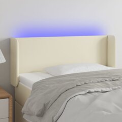 vidaXL LED-voodipeats, kreemjas, 103x16x78/88 cm, kunstnahk цена и информация | Кровати | kaup24.ee