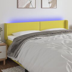 vidaXL LED-voodipeats, roheline, 203x16x78/88 cm, kangas цена и информация | Кровати | kaup24.ee