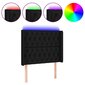 vidaXL LED-voodipeats, must, 93x16x118/128 cm, kangas hind ja info | Voodid | kaup24.ee