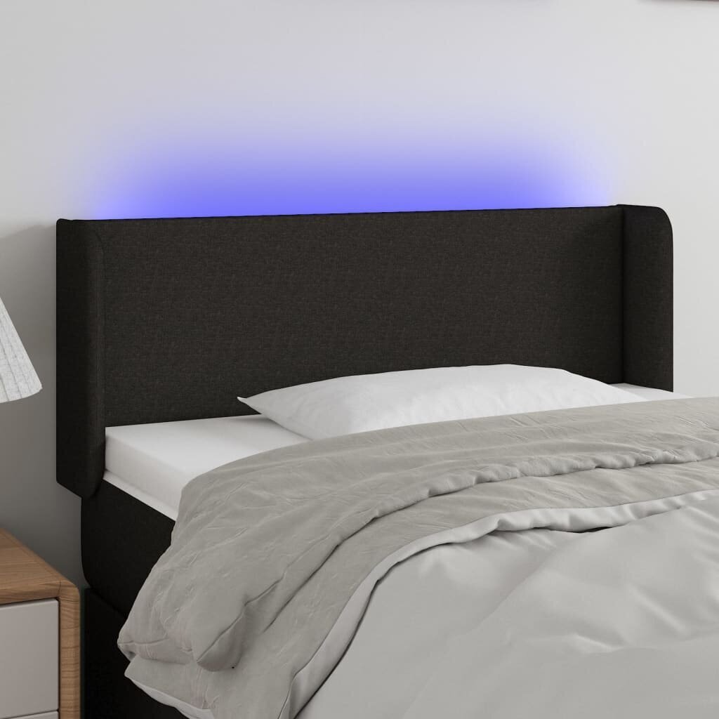 vidaXL LED-voodipeats, must, 93x16x78/88 cm, kangas цена и информация | Voodid | kaup24.ee