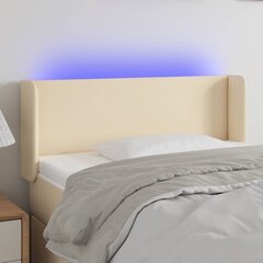 vidaXL LED-voodipeats, kreemjas, 103x16x78/88 cm, kangas цена и информация | Кровати | kaup24.ee