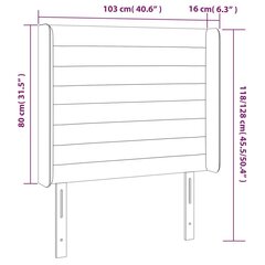 vidaXL LED-voodipeats, helehall, 103x16x118/128 cm, kangas hind ja info | Voodid | kaup24.ee