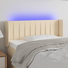 vidaXL LED-voodipeats, kreemjas, 93x16x78/88 cm, kangas цена и информация | Кровати | kaup24.ee