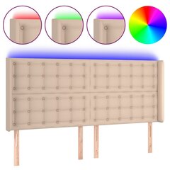 vidaXL LED-voodipeats, Cappuccino, 163x16x118/128 cm, kunstnahk цена и информация | Кровати | kaup24.ee