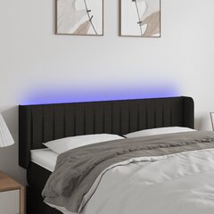 vidaXL LED-voodipeats, must, 147x16x78/88 cm, kangas цена и информация | Кровати | kaup24.ee