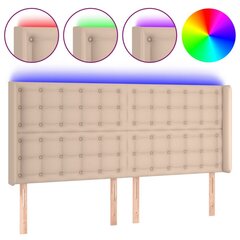 vidaXL LED-voodipeats, Cappuccino, 147x16x118/128 cm, kunstnahk hind ja info | Voodid | kaup24.ee