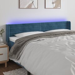 vidaXL LED-voodipeats, tumesinine, 163x16x78/88 cm, samet цена и информация | Кровати | kaup24.ee