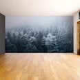 Фотообои Снежный лес Обои с эффектом зимнего леса Декор интерьера  - 390 х 280 см
