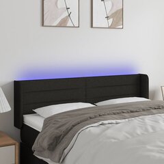 Изголовье со светодиодом, черное, 147x16x78/88 см цена и информация | Кровати | kaup24.ee