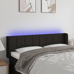 vidaXL LED-voodipeats, must, 147x16x78/88 cm, kangas цена и информация | Кровати | kaup24.ee