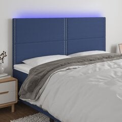vidaXL LED-voodipeats, sinine, 200x5x118/128 cm, kangas hind ja info | Voodid | kaup24.ee