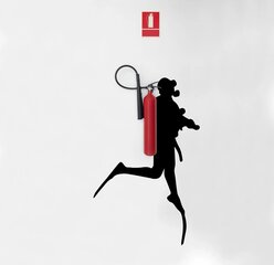 Vinüülist seinakleebis Diver Silhouette tulekustuti – 140 x 88 cm цена и информация | Декоративные наклейки | kaup24.ee