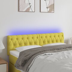 vidaXL LED-voodipeats, roheline, 144x7x78/88 cm, kangas hind ja info | Voodid | kaup24.ee